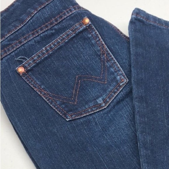 LIKE NEW WRANGLER PREMIUM PATCH BOOTCUT JEANS 4/27x34 😎 - Picture 11 of 13